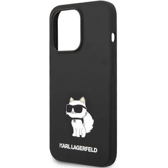Karl Lagerfeld iPhone 14 Pro Silicone Choupette Body Θήκη Σιλικόνης με MagSafe - Black - KLHMP14LSNCHBCK