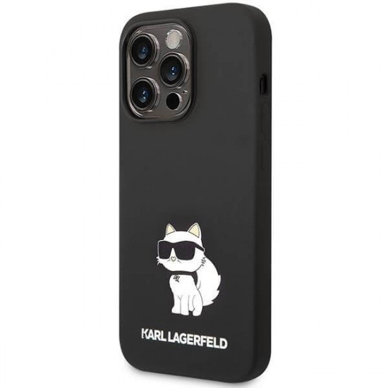 Karl Lagerfeld iPhone 14 Pro Silicone Choupette Body Θήκη Σιλικόνης με MagSafe - Black - KLHMP14LSNCHBCK