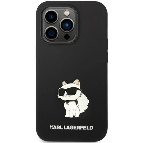 Karl Lagerfeld iPhone 14 Pro Max Silicone Choupette Body Θήκη Σιλικόνης με MagSafe - Black - KLHMP14XSNCHBCK