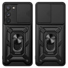 OEM Samsung Galaxy A54 5G Hybrid Armor Camshield Σκληρή Θήκη με Πλαίσιο Σιλικόνης και Δαχτυλίδι Συγκράτησης - Black
