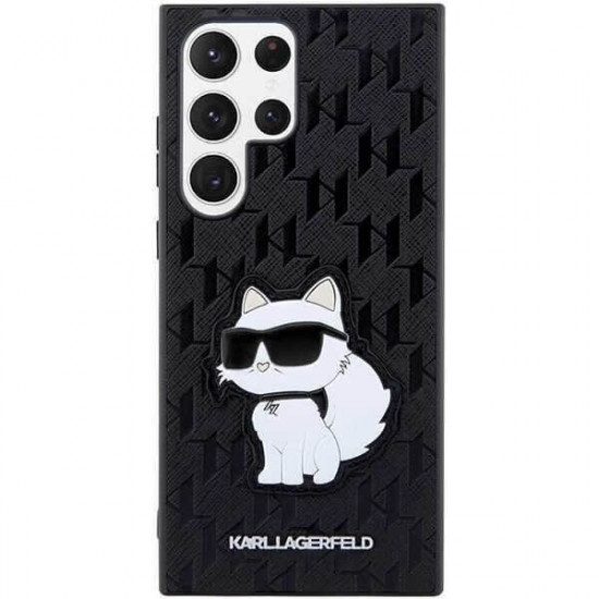 Karl Lagerfeld Samsung Galaxy S23 Ultra - Saffiano Monogram Choupette Σκληρή Θήκη - Black - KLHCS23LSAKLHCPK