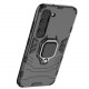 OEM Samsung Galaxy S23 Rugged Armor Σκληρή Θήκη Υψηλής Προστασίας με Πλαίσιο Σιλικόνης και Δαχτυλίδι Συγκράτησης - Black