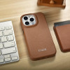 iCarer iPhone 14 Pro Max CE Premium Leather Folio Θήκη Βιβλίο από Γνήσιο Δέρμα με MagSafe - Brown