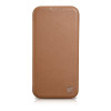 iCarer iPhone 14 Pro Max CE Premium Leather Folio Θήκη Βιβλίο από Γνήσιο Δέρμα με MagSafe - Brown
