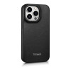 iCarer iPhone 14 Pro CE Premium Leather Folio Θήκη Βιβλίο από Γνήσιο Δέρμα με MagSafe - Black