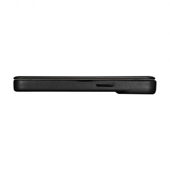 iCarer iPhone 14 Pro CE Premium Leather Folio Θήκη Βιβλίο από Γνήσιο Δέρμα με MagSafe - Black