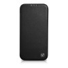 iCarer iPhone 14 Pro CE Premium Leather Folio Θήκη Βιβλίο από Γνήσιο Δέρμα με MagSafe - Black