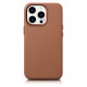 iCarer iPhone 14 Pro Cowhide Leather Θήκη από Γνήσιο Δέρμα με MagSafe - Brown