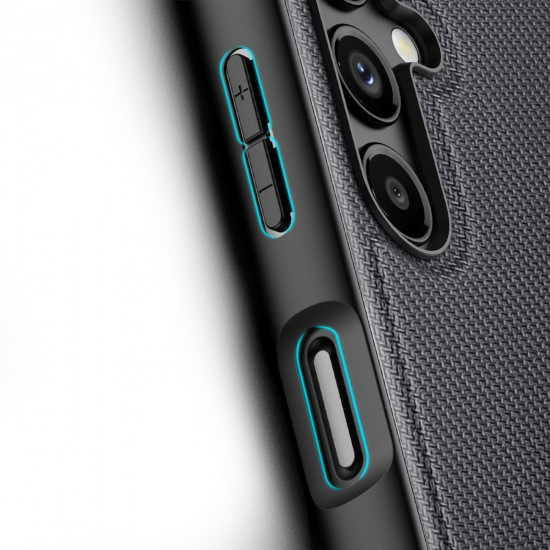 Dux Ducis Samsung Galaxy A14 5G Fino Series Σκληρή Θήκη με Πλαίσιο Σιλικόνης και Επένδυση από Ύφασμα - Black