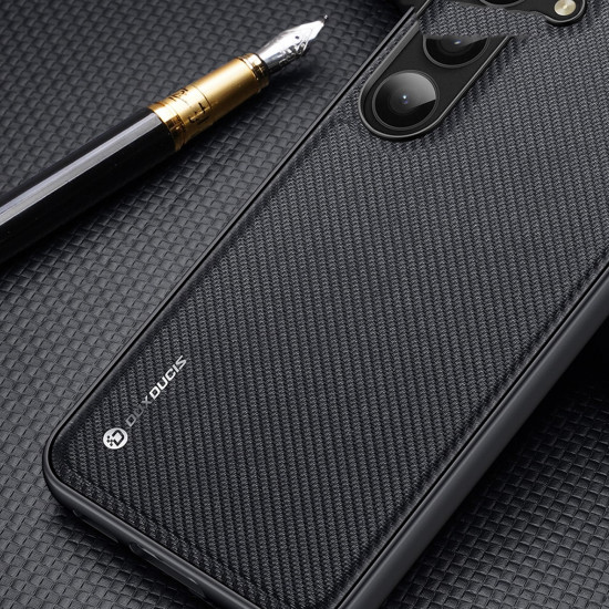 Dux Ducis Samsung Galaxy A14 5G Fino Series Σκληρή Θήκη με Πλαίσιο Σιλικόνης και Επένδυση από Ύφασμα - Black