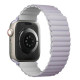 UNIQ Λουράκι Apple Watch 2 / 3 / 4 / 5 / 6 / 7 / 8 / 9 / SE / ULTRA / ULTRA 2 - 42 / 44 / 45 / 49 mm Revix Μαγνητικό Σιλικόνης Διπλής Όψης - Lilac / White