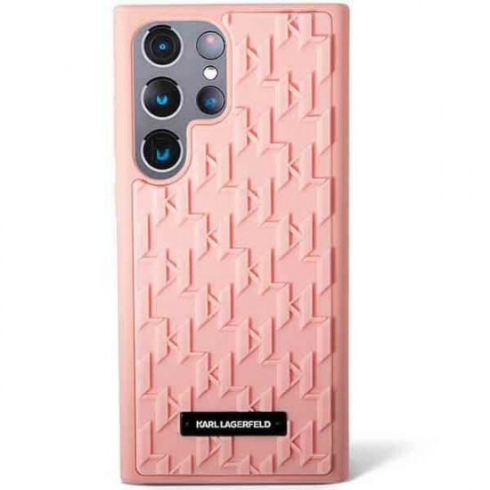Karl Lagerfeld Samsung Galaxy S23 Ultra - 3D Monogram Σκληρή Θήκη με Πλαίσιο Σιλικόνης - Pink - KLHCS23LRUPKLPP