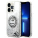 Karl Lagerfeld iPhone 14 Pro Max - Liquid Glitter RSG Σκληρή Θήκη με Πλαίσιο Σιλικόνης - Διάφανη / Silver - KLHCP14XLCRSGRS