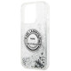 Karl Lagerfeld iPhone 14 Pro Max - Liquid Glitter RSG Σκληρή Θήκη με Πλαίσιο Σιλικόνης - Διάφανη / Silver - KLHCP14XLCRSGRS