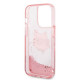 Karl Lagerfeld iPhone 14 Pro Max - Liquid Glitter Choupette's Head Σκληρή Θήκη με Πλαίσιο Σιλικόνης - Pink - KLHCP14XLNCHCP