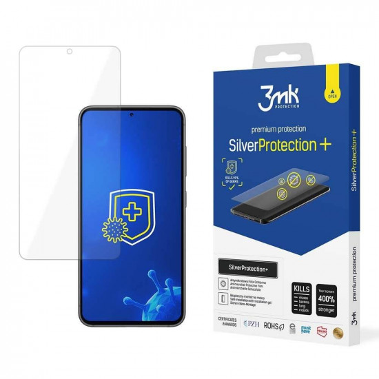 3MK Samsung Galaxy S23 Silver Protect+ Wet-mounted Antimicrobial Film 0,21mm Προστατευτικό Φιλμ Οθόνης - Διάφανο