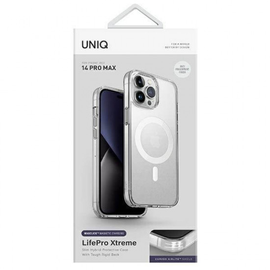 Uniq iPhone 14 Pro Max LifePro Xtreme Magclick Σκληρή Θήκη με Πλαίσιο Σιλικόνης και MagSafe - Clear / Frost Clear