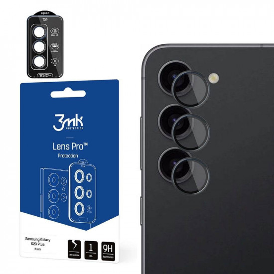 3MK Samsung Galaxy S23 Plus Lens Protection Pro 9H Αντιχαρακτικό Γυαλί για την Κάμερα - Black