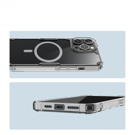 Nillkin iPhone 14 Pro Max Nature Pro Magnetic - Σκληρή Θήκη με Πλαίσιο Σιλικόνης και MagSafe - Διάφανη