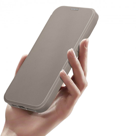 Dux Ducis iPhone 14 Pro Max Skin X Pro Magnetic Flip Case Θήκη Βιβλίο με MagSafe - Beige