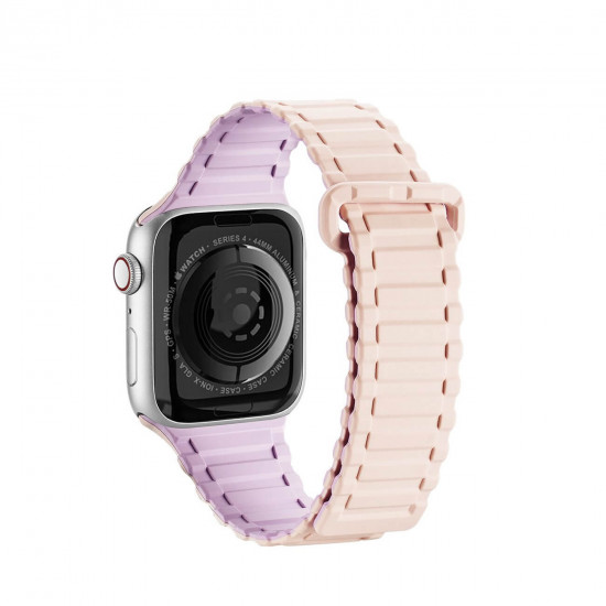 Dux Ducis Λουράκι Apple Watch 2 / 3 / 4 / 5 / 6 / 7 / 8 / 9 / SE / ULTRA / ULTRA 2 - 42 / 44 / 45 / 49 mm Armor Silicone MagneticΜαγνητικό Σιλικόνης - Pink / Purple