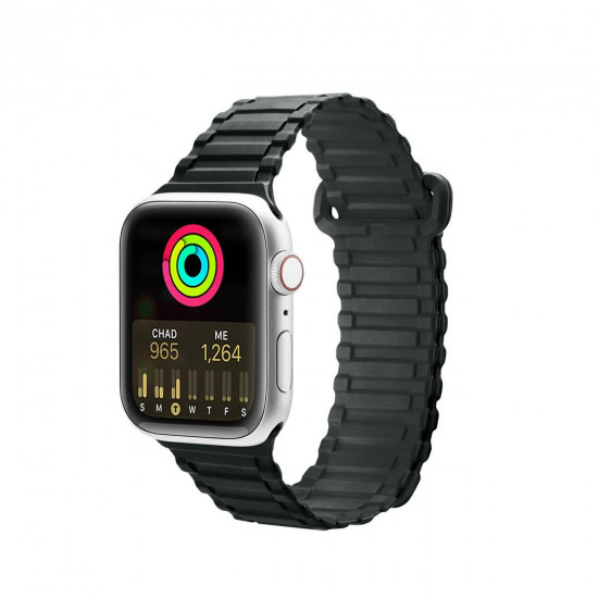 Dux Ducis Λουράκι Apple Watch 2 / 3 / 4 / 5 / 6 / 7 / 8 / 9 / SE / ULTRA / ULTRA 2 - 42 / 44 / 45 / 49 mm Armor Silicone MagneticΜαγνητικό Σιλικόνης - Dark Green