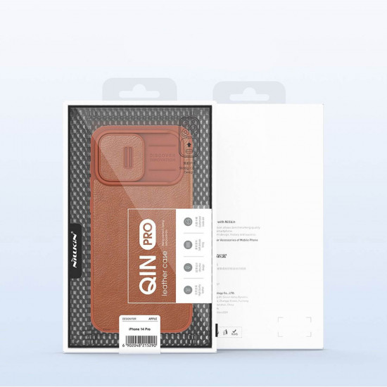 Nillkin iPhone 14 Pro Qin Pro Leather Θήκη Βιβλίο με Κάλυμμα για την Κάμερα - Brown