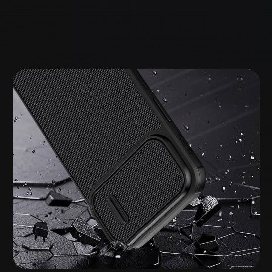 Nillkin iPhone 14 Pro Max Textured S Case Σκληρή Θήκη με Πλαίσιο Σιλικόνης και Κάλυμμα για την Κάμερα - Black