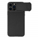 Nillkin iPhone 14 Pro Synthetic Fiber S Σκληρή Θήκη με Πλαίσιο Σιλικόνης και Κάλυμμα για την Κάμερα - Black