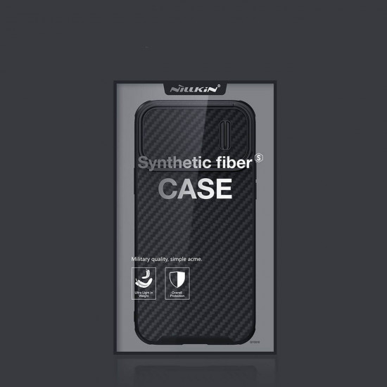 Nillkin iPhone 14 Pro Max Synthetic Fiber S Σκληρή Θήκη με Πλαίσιο Σιλικόνης και Κάλυμμα για την Κάμερα - Black