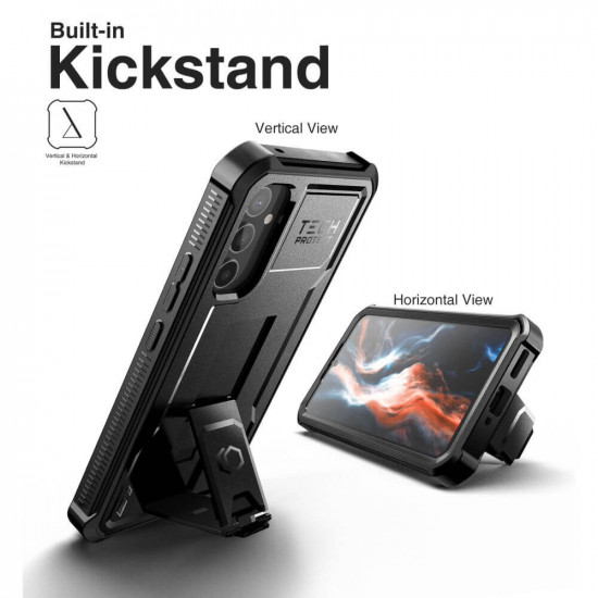 Tech-Protect Samsung Galaxy A34 5G Kevlar Pro Θήκη 360 Full Body με Προστασία Οθόνης και Stand - Black