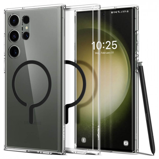 Spigen Samsung Galaxy S23 Ultra - Ultra Hybrid One Tap Ring MagSafe Σκληρή Θήκη με Πλαίσιο Σιλικόνης - Black
