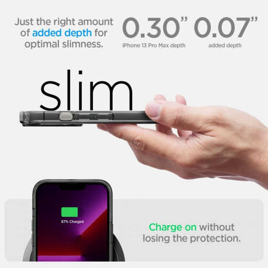 Spigen iPhone 13 Pro Max Ultra Hybrid Mag Σκληρή Θήκη με Πλαίσιο Σιλικόνης Και MagSafe - Zero One