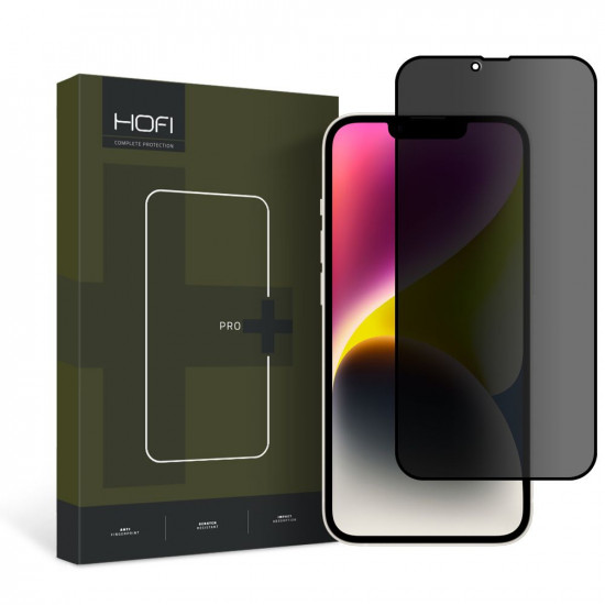 Hofi iPhone 13 Pro Max / iPhone 14 Plus Anti Spy Glass Pro+ 0.3mm 2.5D 9H Full Screen Tempered Glass Αντιχαρακτικό Γυαλί Οθόνης - Privacy - Black