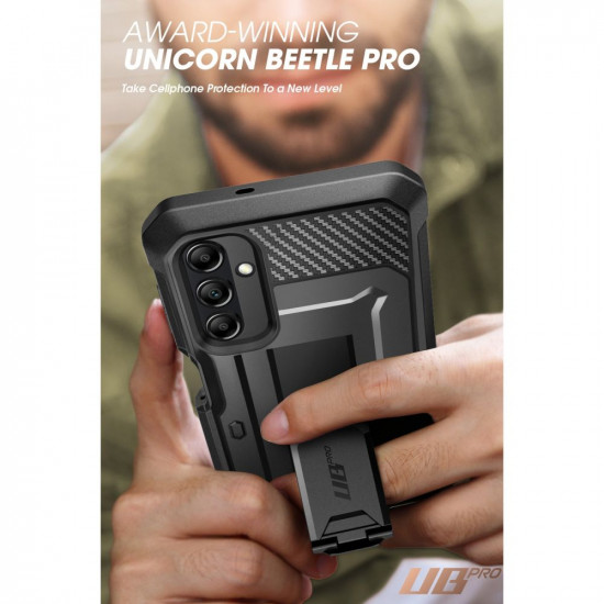 Supcase Samsung Galaxy A14 5G Unicorn Beetle Pro Σκληρή Θήκη με Προστασία Οθόνης και Stand - Black