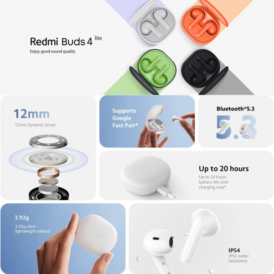 Xiaomi Redmi Buds 4 Lite Wireless Earphones Bluetooth 5.3 - Ασύρματα ακουστικά για Κλήσεις / Μουσική - Black