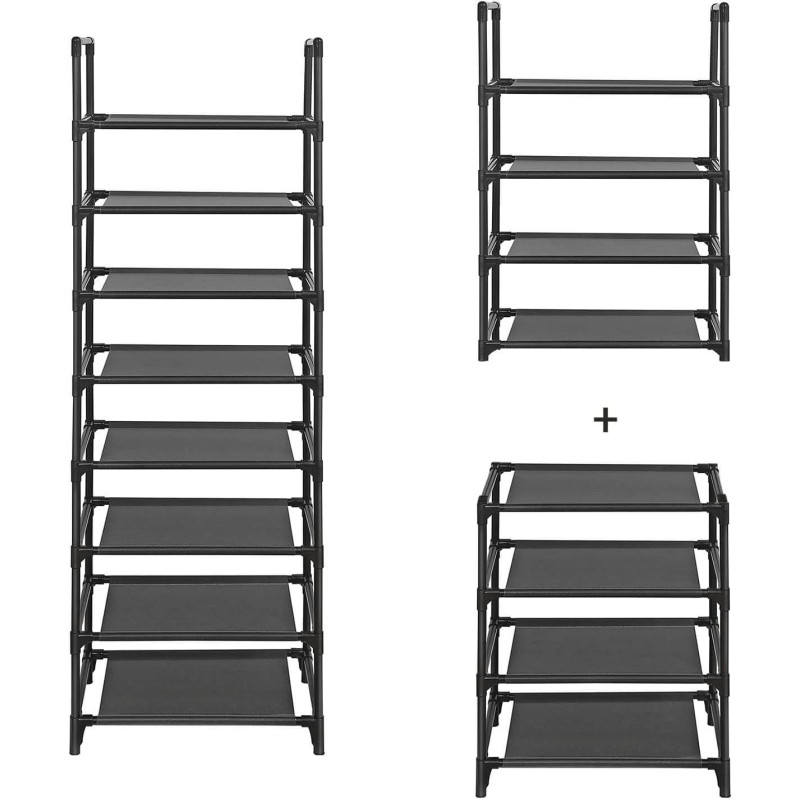 Songmics Μεταλλική Παπουτσοθήκη με 8 Ράφια - Black - LSR24BK Songmics Μεταλλική Παπουτσοθήκη με 8 Ράφια - Black - LSR24BK