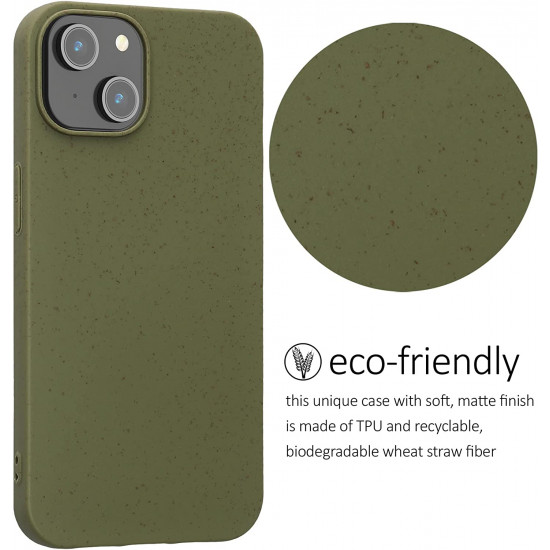 Kalibri iPhone 14 Θήκη Σιλικόνης TPU με Ανακυκλώσιμο και Βιοδιασπώμενο Υλικό - Olive Green - 59217.107
