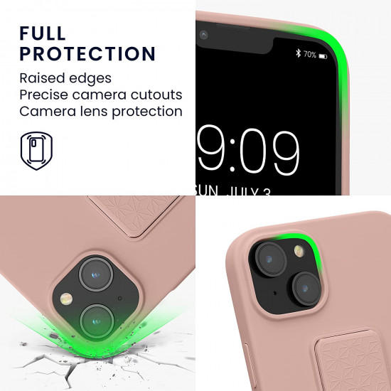 KW iPhone 14 Plus Θήκη Σιλικόνης TPU με Finger Holder - Dusky Pink - 60411.10