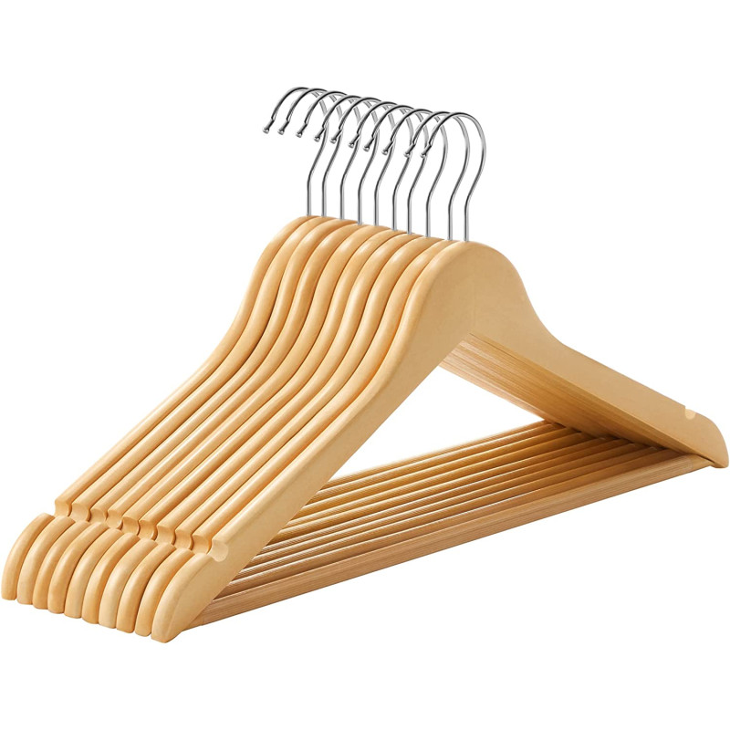 Songmics Σετ με 10 Ξύλινες Κρεμάστρες Ρούχων - Natural - CRW001-10 Songmics Σετ με 10 Ξύλινες Κρεμάστρες Ρούχων - Natural - CRW001-10