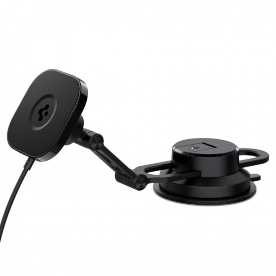 Spigen ITS35W-3 OneTap Pro 3 Magnetic MagSafe Charger Βάση Αυτοκινήτου Ταμπλό με Ασύρματη Φόρτιση 10W - Black