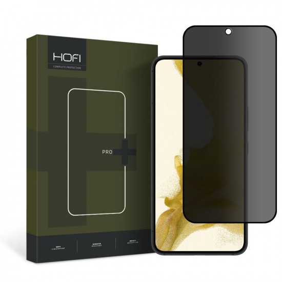 Hofi Samsung Galaxy S22 Anti Spy Glass Pro+ 0.3mm 2.5D 9H Full Screen Tempered Glass Αντιχαρακτικό Γυαλί Οθόνης - Privacy - Black