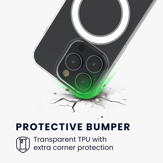 KW iPhone 14 Pro Σκληρή Θήκη με MagSafe - Corner Protection - Διάφανη - 60381.03