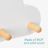 Navaris Παιδική Ξύλινη Κρεμάστρα Τοίχου - Design Cloud / Star - White - 57322.01
