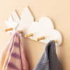 Navaris Παιδική Ξύλινη Κρεμάστρα Τοίχου - Design Cloud / Star - White - 57322.01