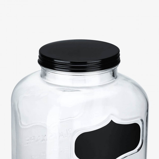Navaris Γυάλινος Διανεμητής Ποτού με Βάση από Ανοξείδωτο Ατσάλι - 5L - Διάφανο / Black - 59968.01