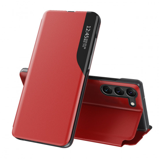 OEM Samsung Galaxy S23 Plus Eco Leather View Θήκη Βιβλίο - Red
