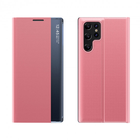 OEM Samsung Galaxy S23 Ultra Sleep Case Θήκη Βιβλίο - Pink
