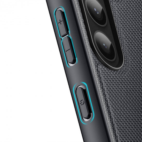 Dux Ducis Samsung Galaxy S23 Fino Series Σκληρή Θήκη με Πλαίσιο Σιλικόνης και Επένδυση από Ύφασμα - Black