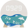 Navaris Ψηφιακό Ξύλινο Ρολόι LED - Design Ocean - White - 58958.03